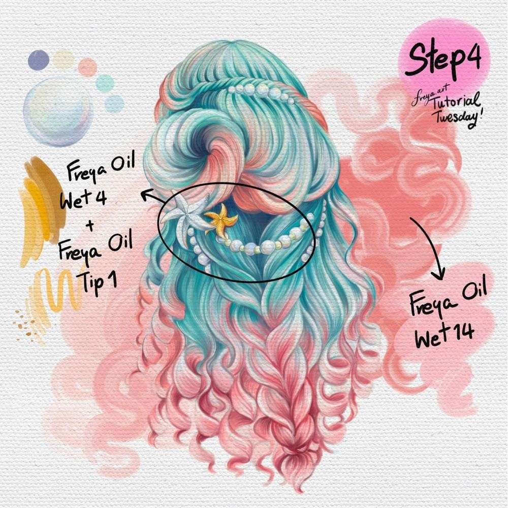 Mermaid Hair Oil Paint Tutorial for Procreate